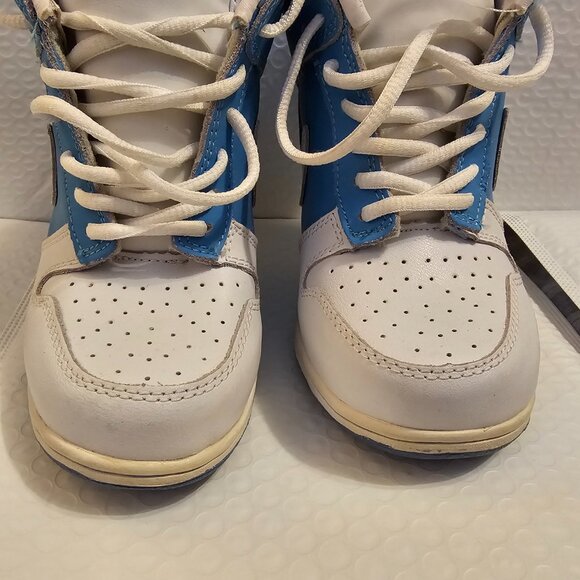 Custom Nike SB Dunk High Heels Blue & White Size US 7 | 4.5" Heel - Picture 4 of 16